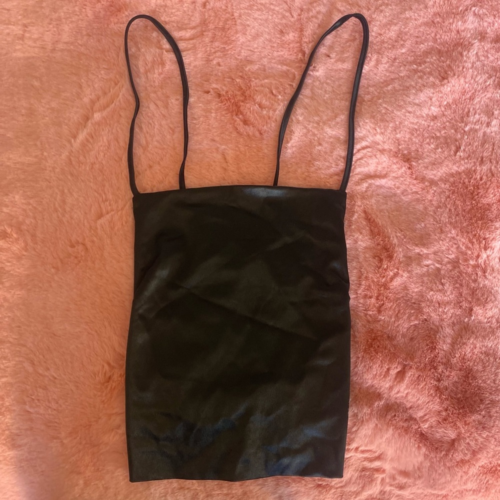 black lace up black bandeau top